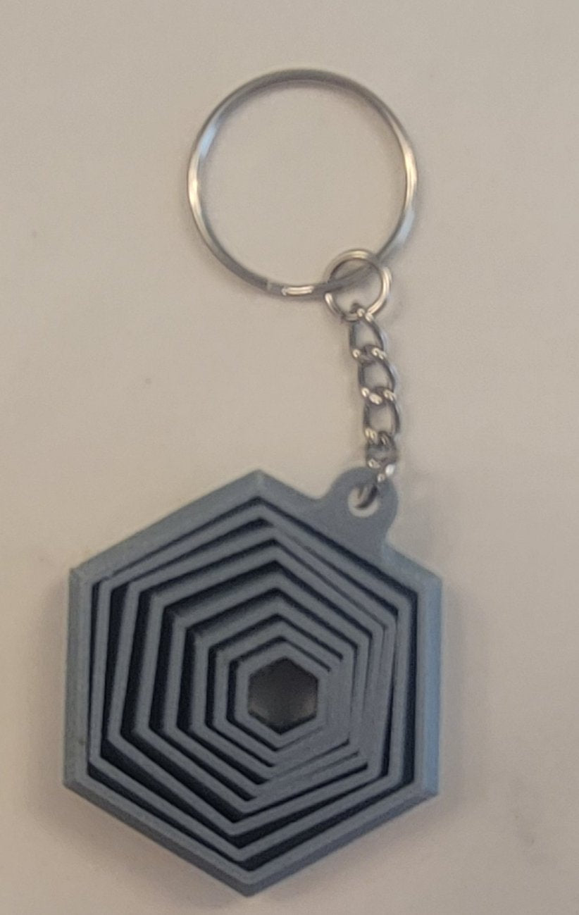 3D Printed Hexagon Fidget Keychain