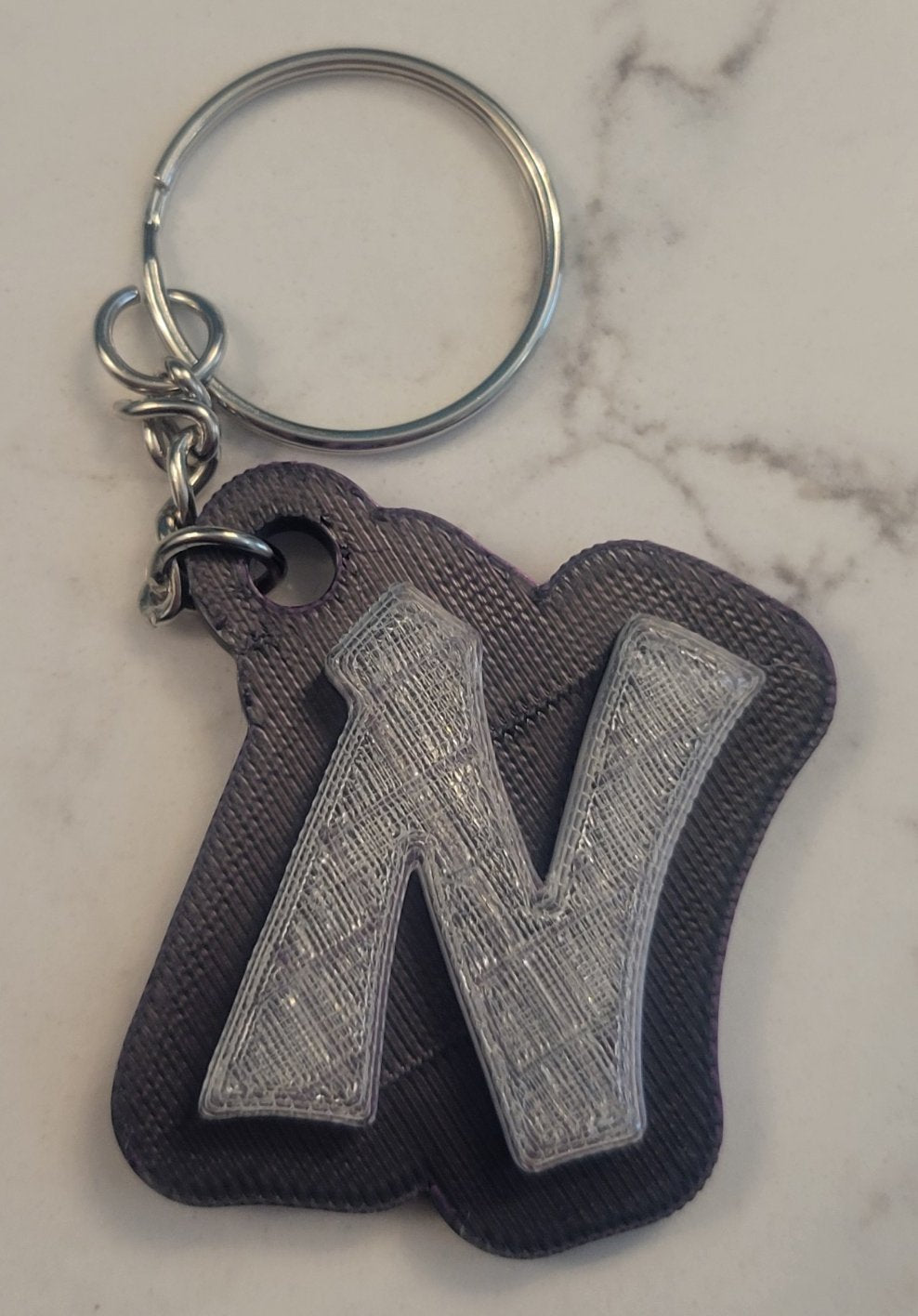 3D Printed Graffiti Style Raised Keychain - Two Colors
