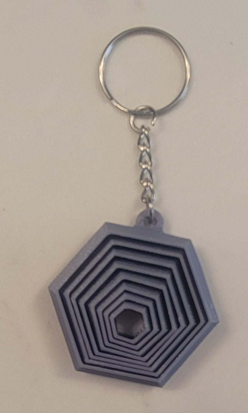 3D Printed Hexagon Fidget Keychain