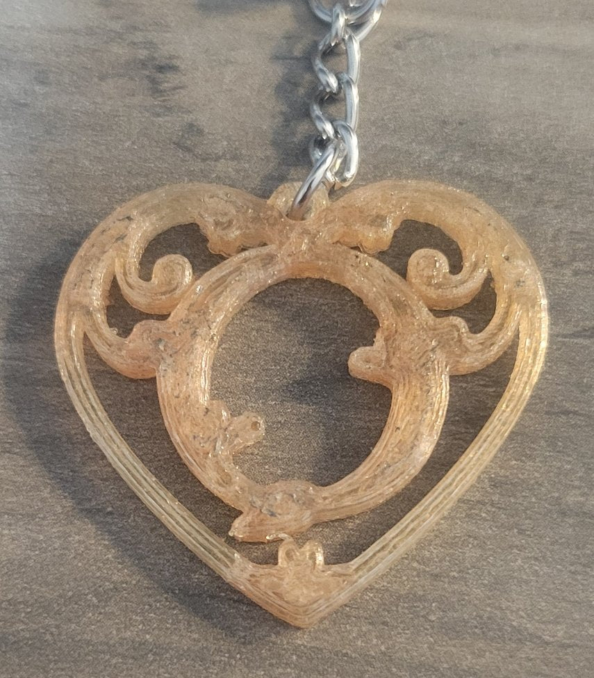 3D Printed Heart Shaped Monogram Keychain - Random Colors