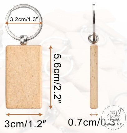 Customized Wooden Keychain Rectangular