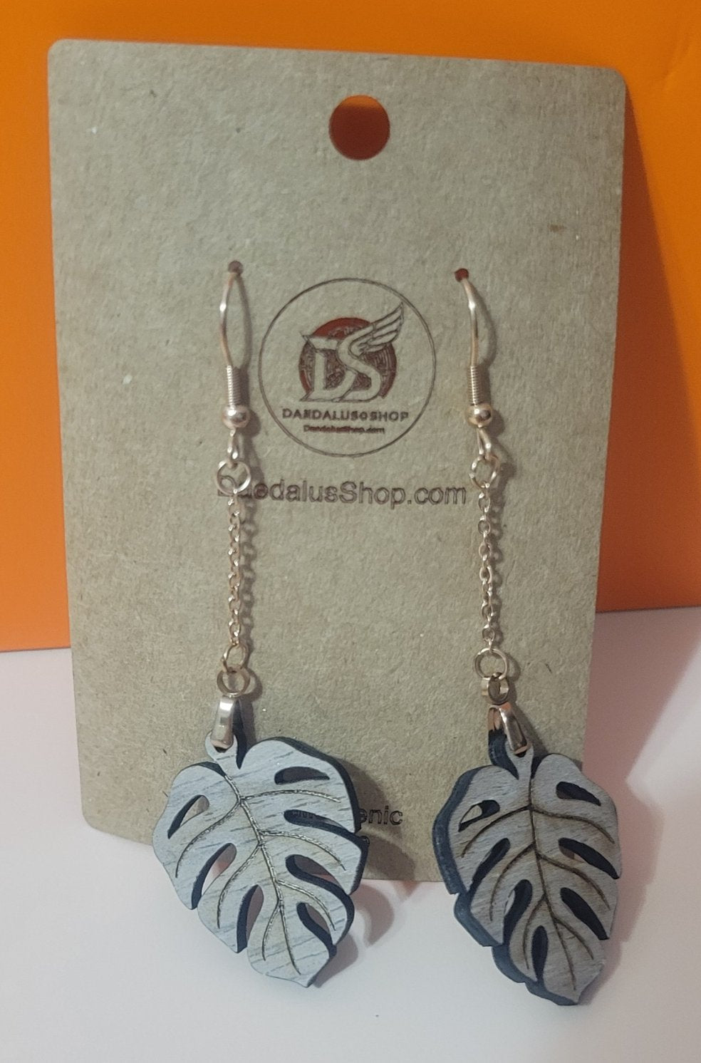 Pendientes de nuez de hoja - 28mm x 25mm