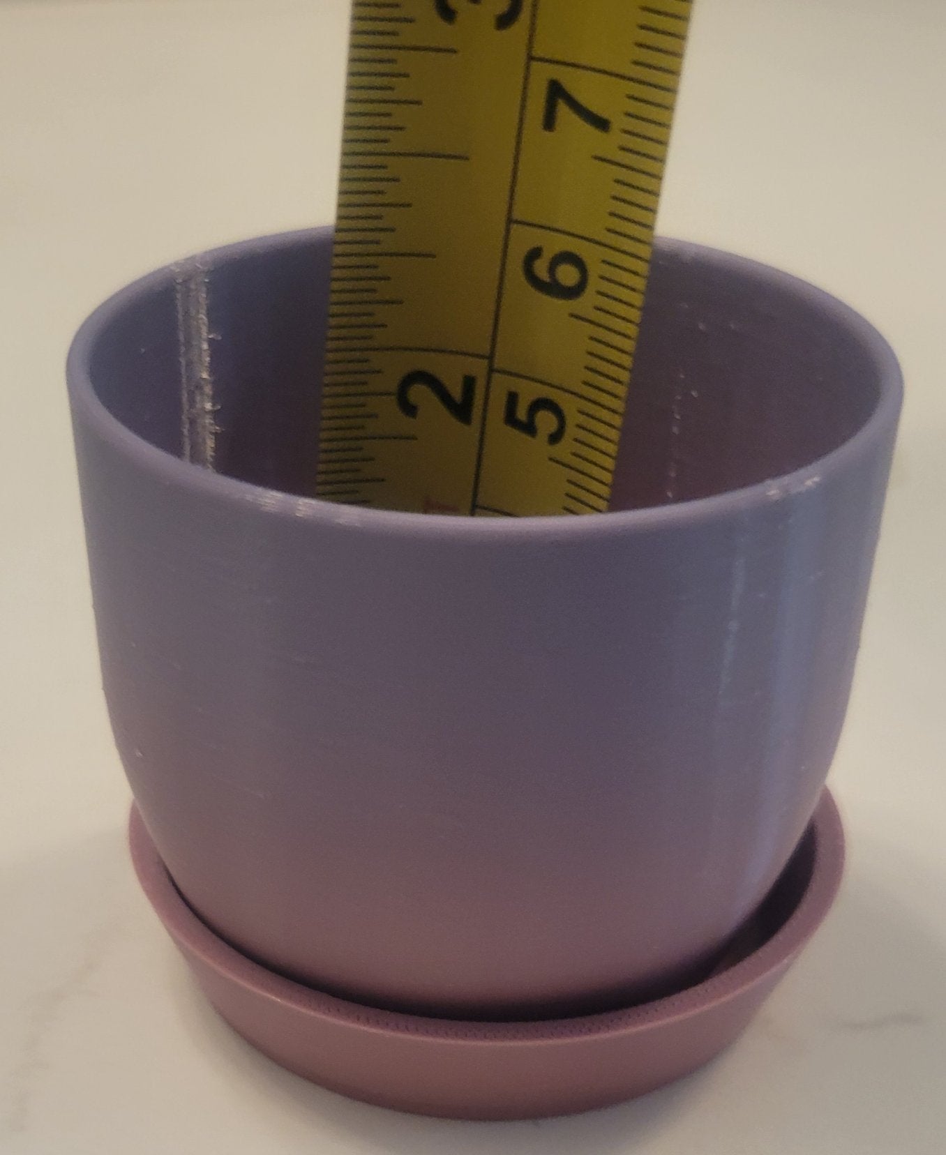 Rounded Plant Pot with Tray - 3D Printed - 3 Sizes