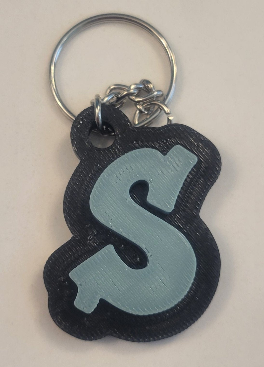 3D Printed Graffiti Style Raised Keychain - Two Colors