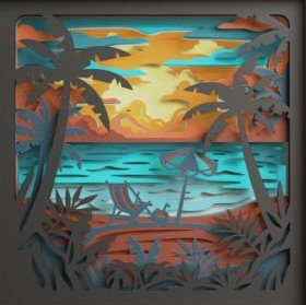 Beach Serenity 3D Shadow Frame