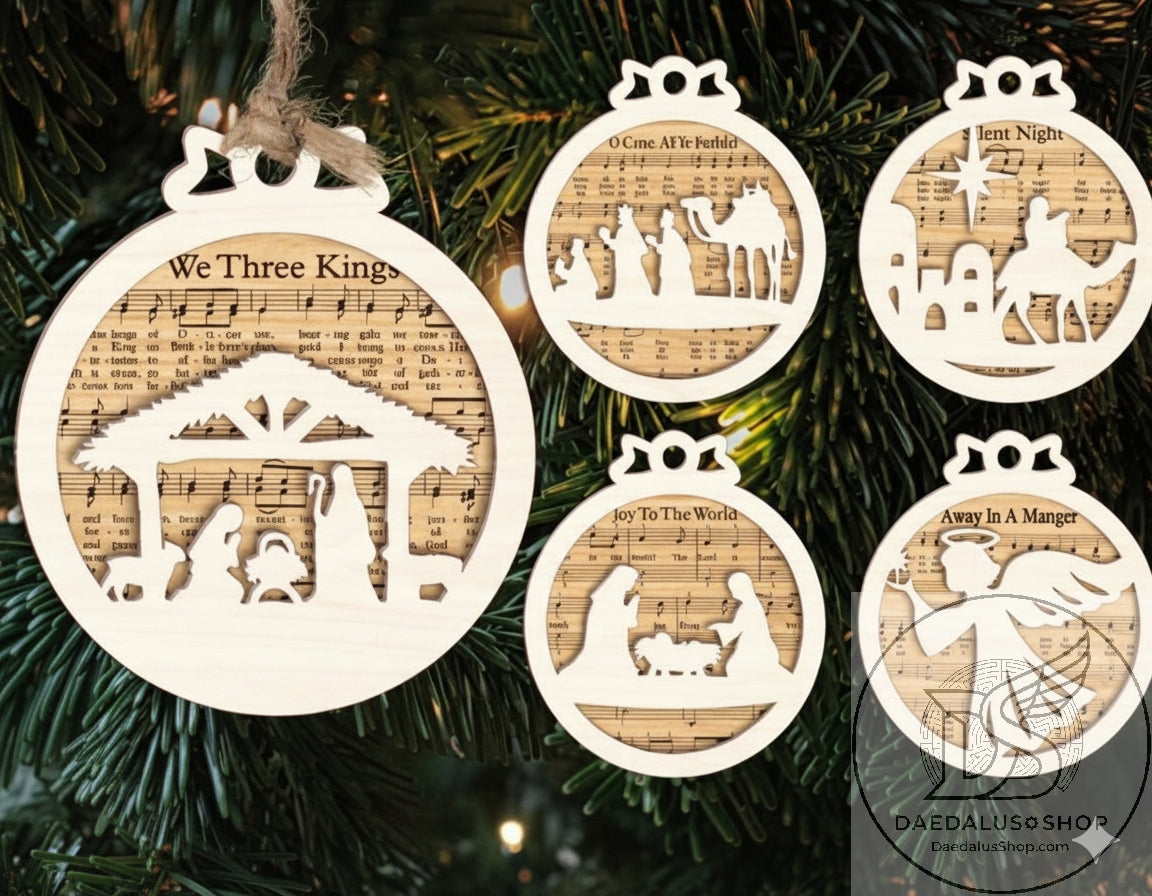 Wooden Sheet Music Ornament