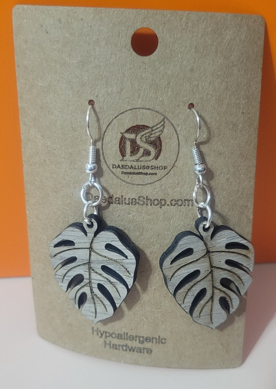 Pendientes de nuez de hoja - 28mm x 25mm