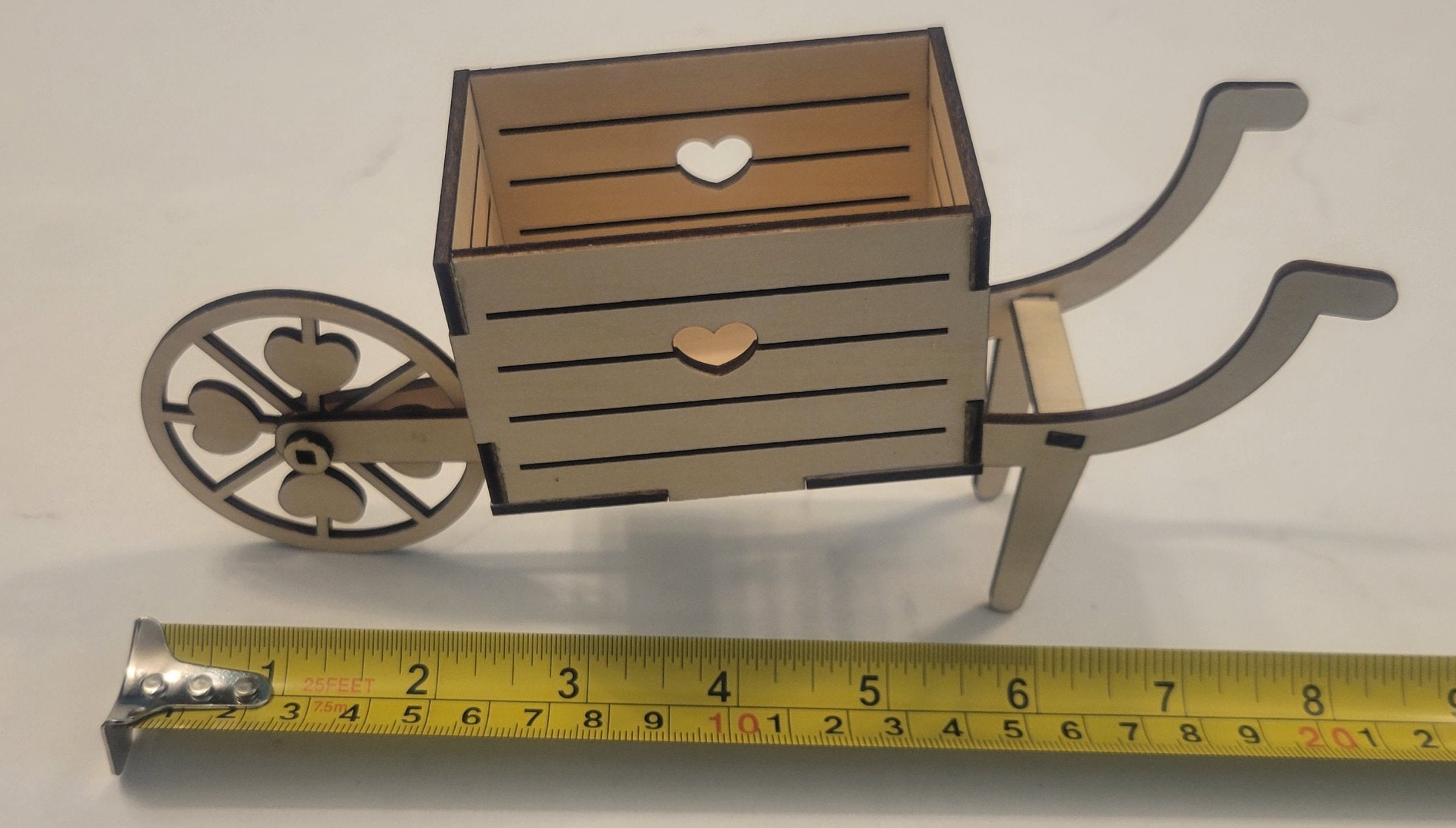 Wooden Laser Cut Single Wheel Push Cart Kit