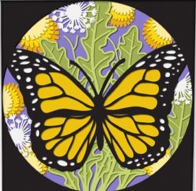 Butterfly in Spring 3D Shadow Frame