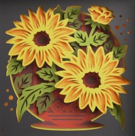 Sunflower Bouquet 3D Shadow Frame