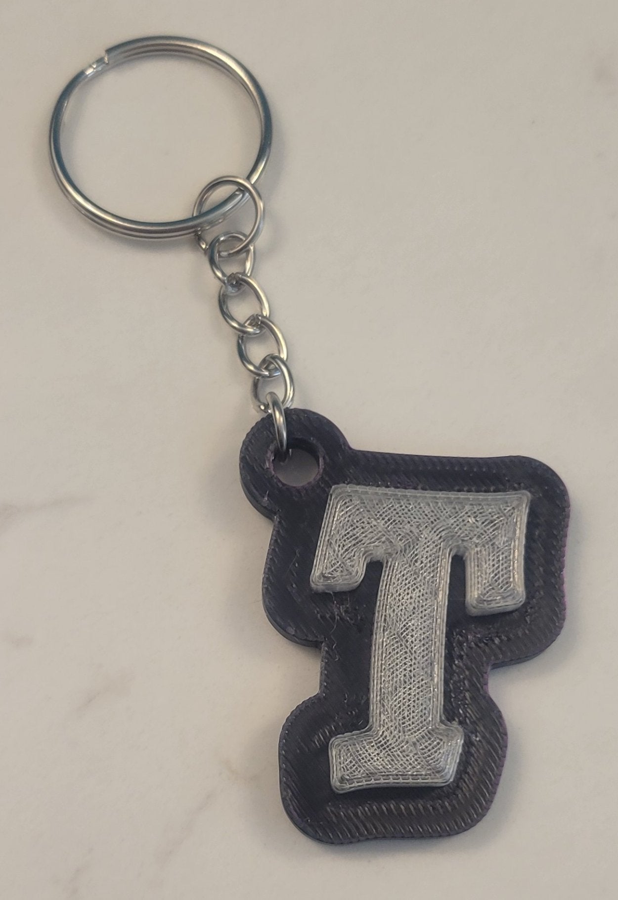 3D Printed Graffiti Style Raised Keychain - Two Colors