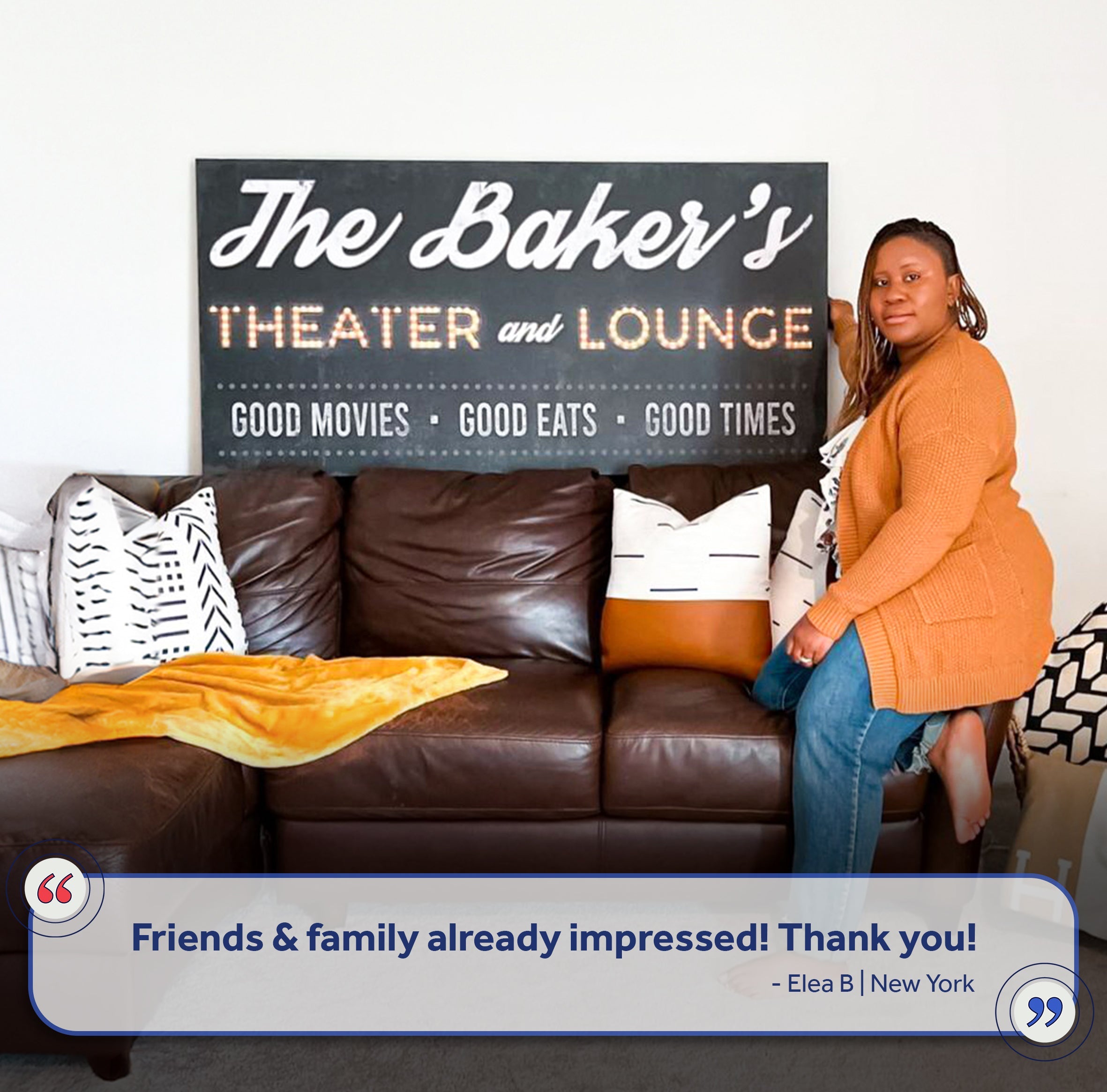 Canvas Family Theater and Lounge Sign III