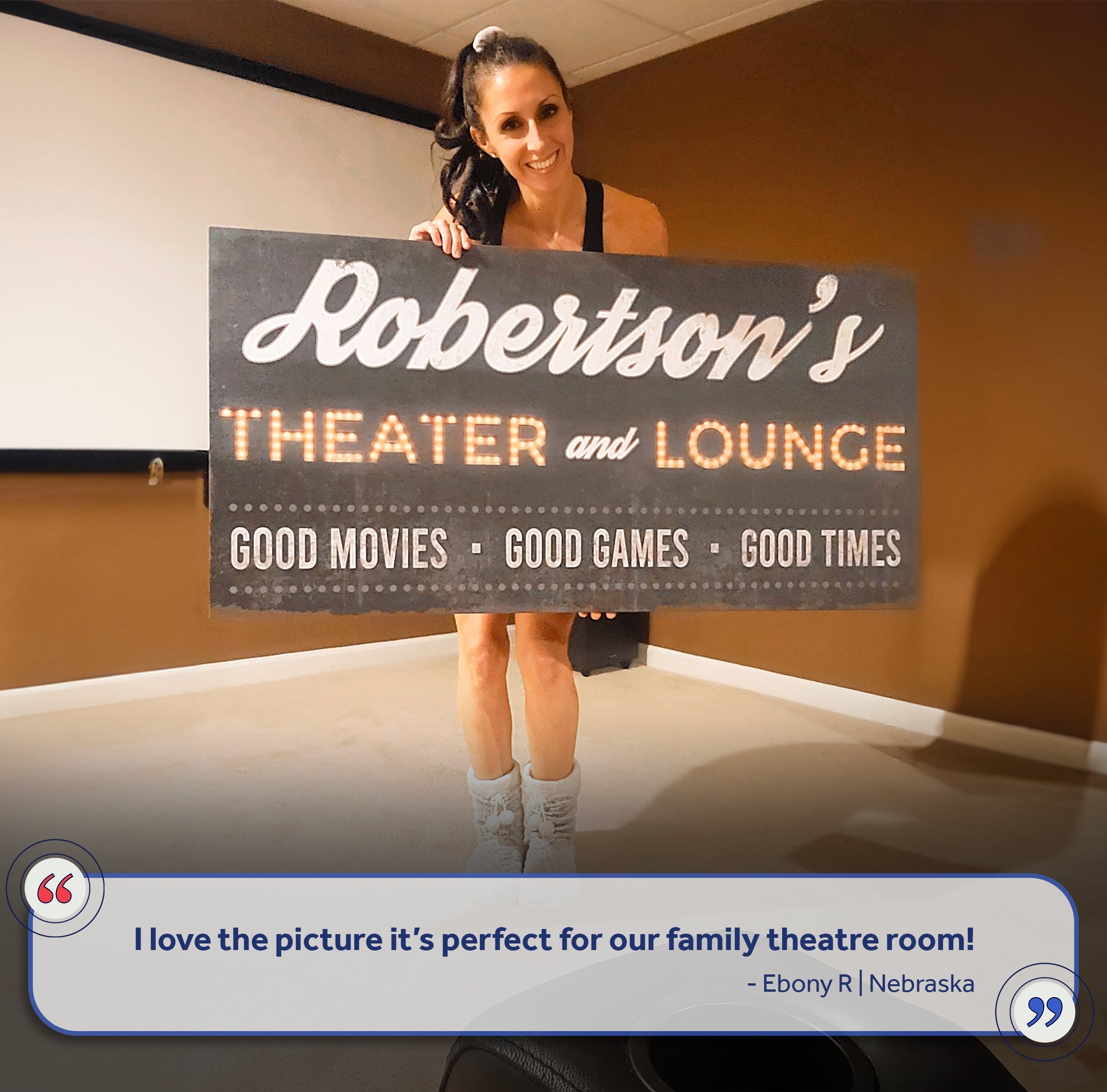 Canvas Family Theater and Lounge Sign III
