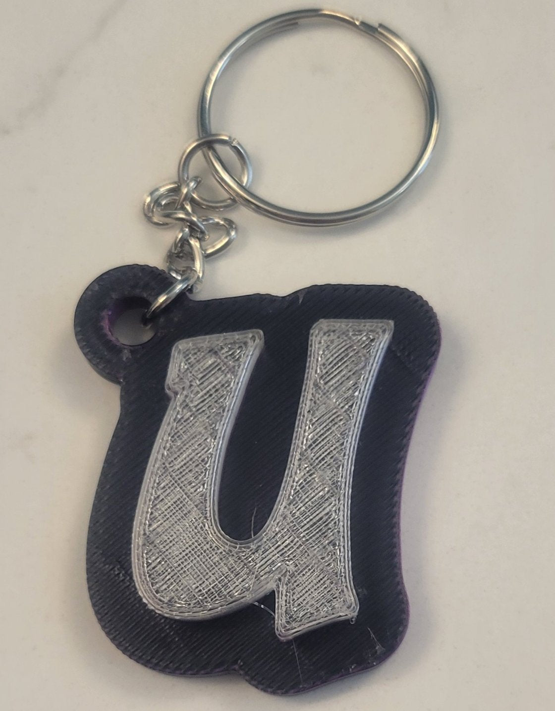3D Printed Graffiti Style Raised Keychain - Two Colors