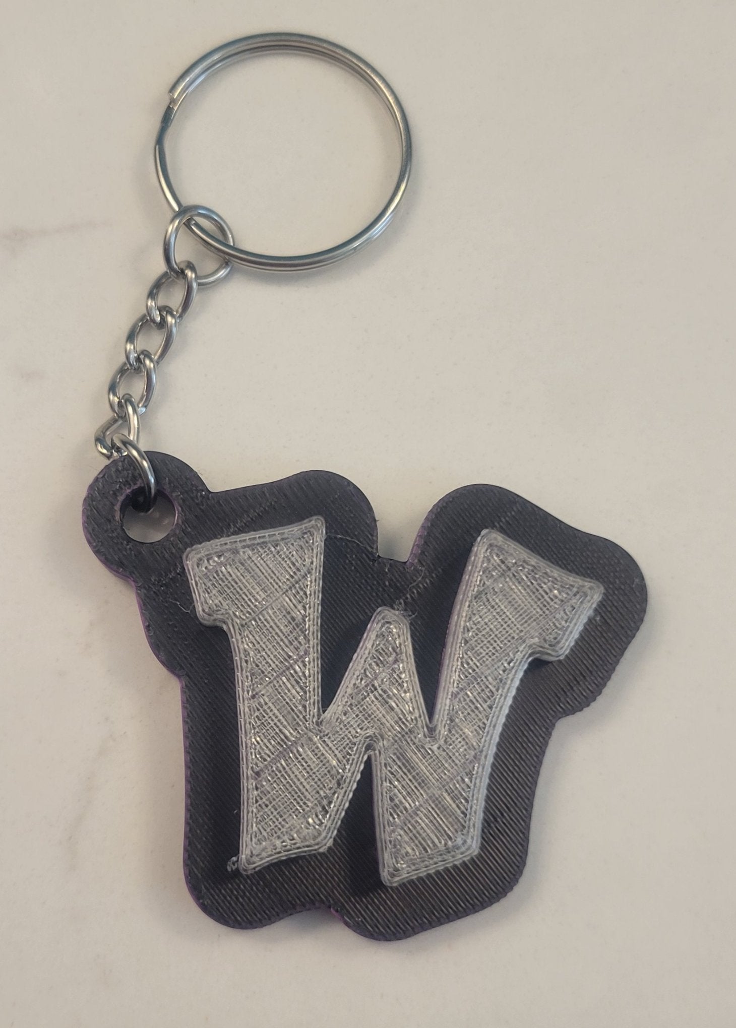 3D Printed Graffiti Style Raised Keychain - Two Colors