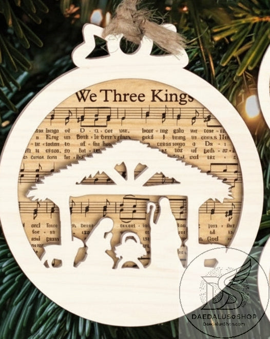 Wooden Sheet Music Ornament