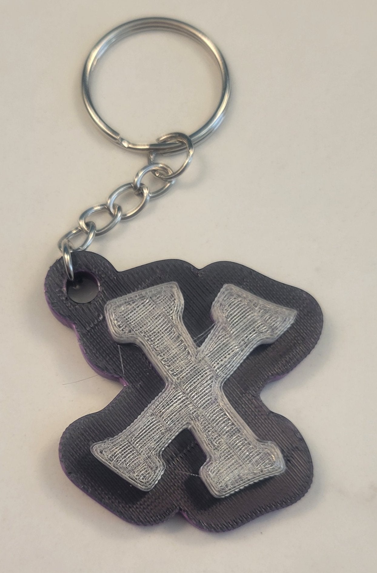 3D Printed Graffiti Style Raised Keychain - Two Colors