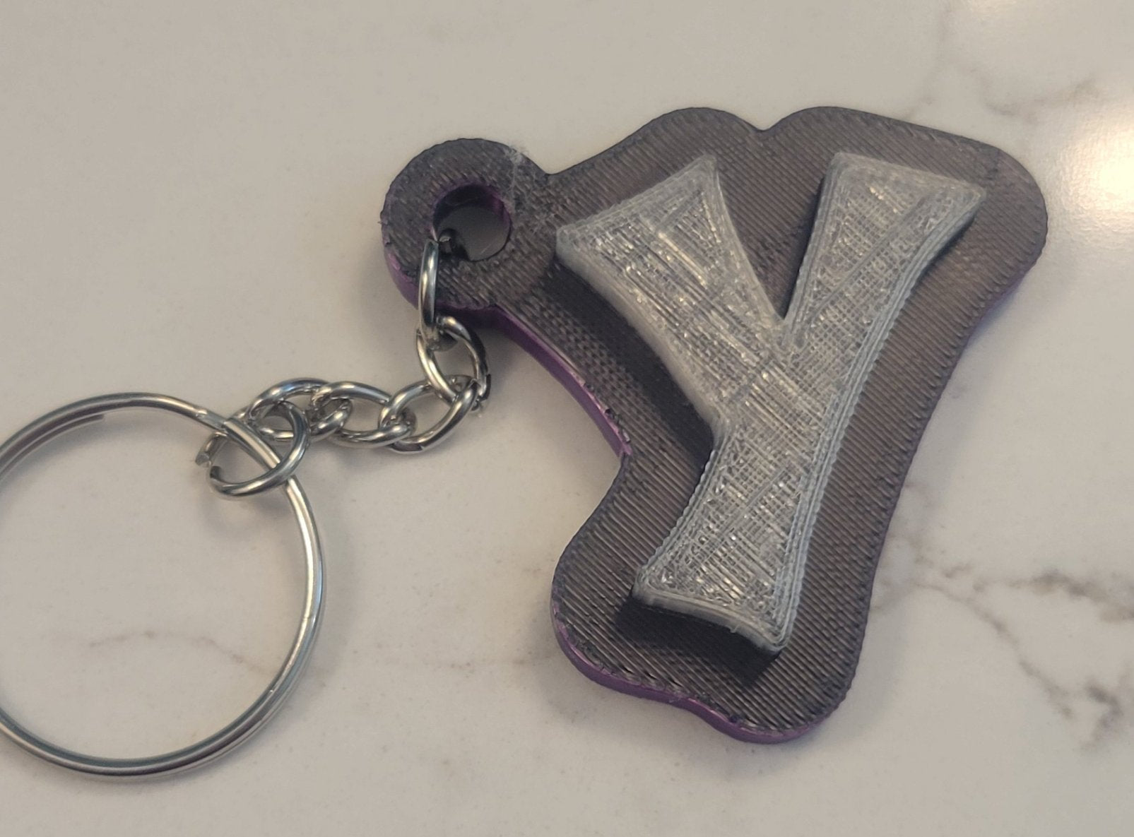 3D Printed Graffiti Style Raised Keychain - Two Colors