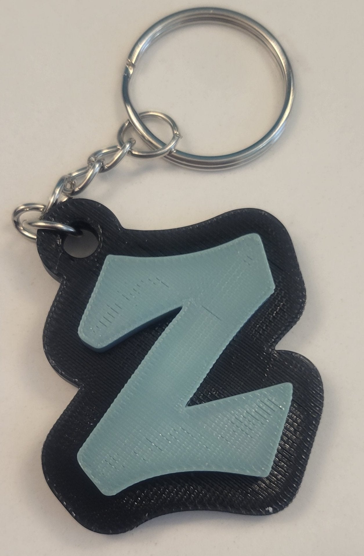 3D Printed Graffiti Style Raised Keychain - Two Colors