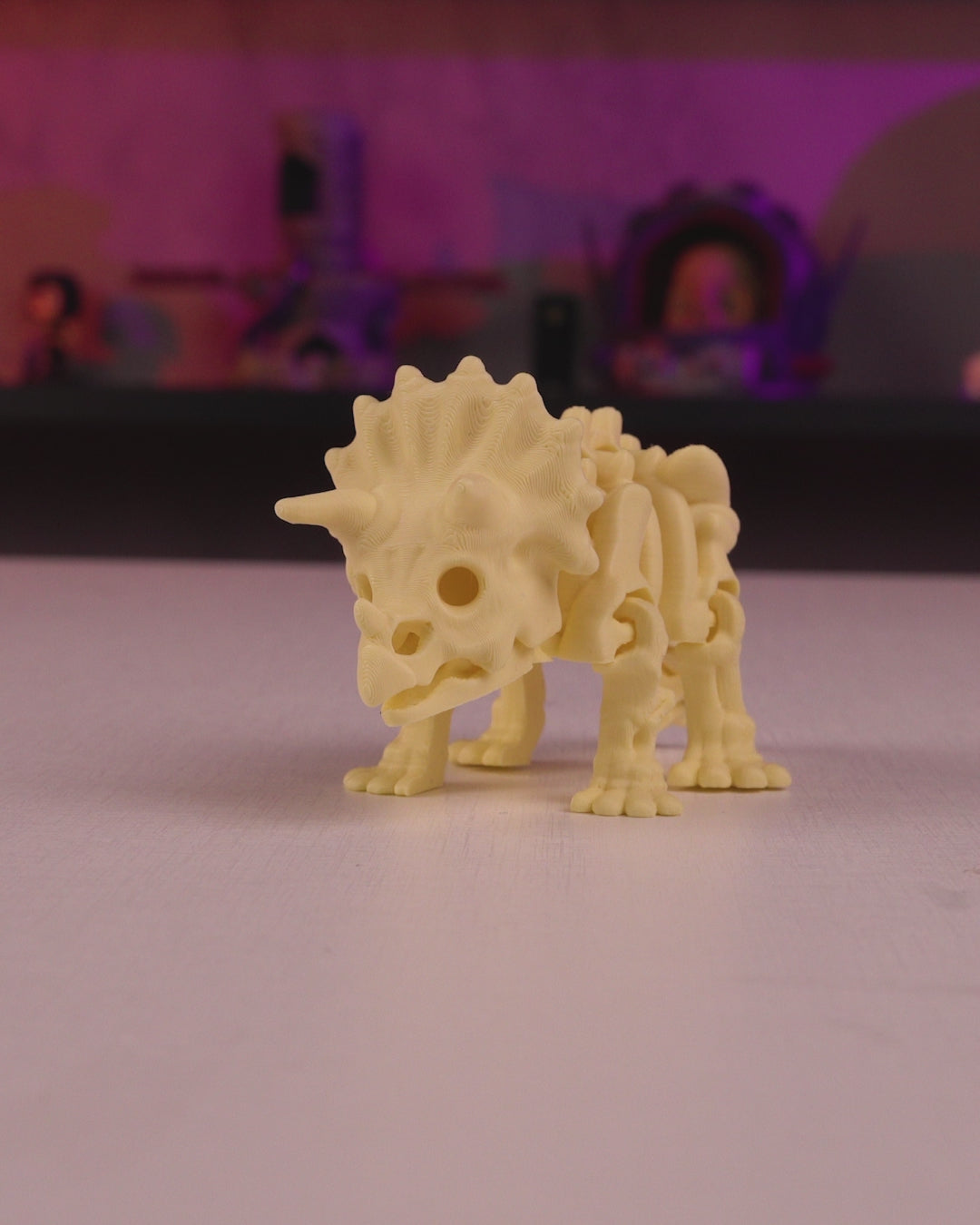 Triceratops Dinosaur Skeleton Articulated Figurine