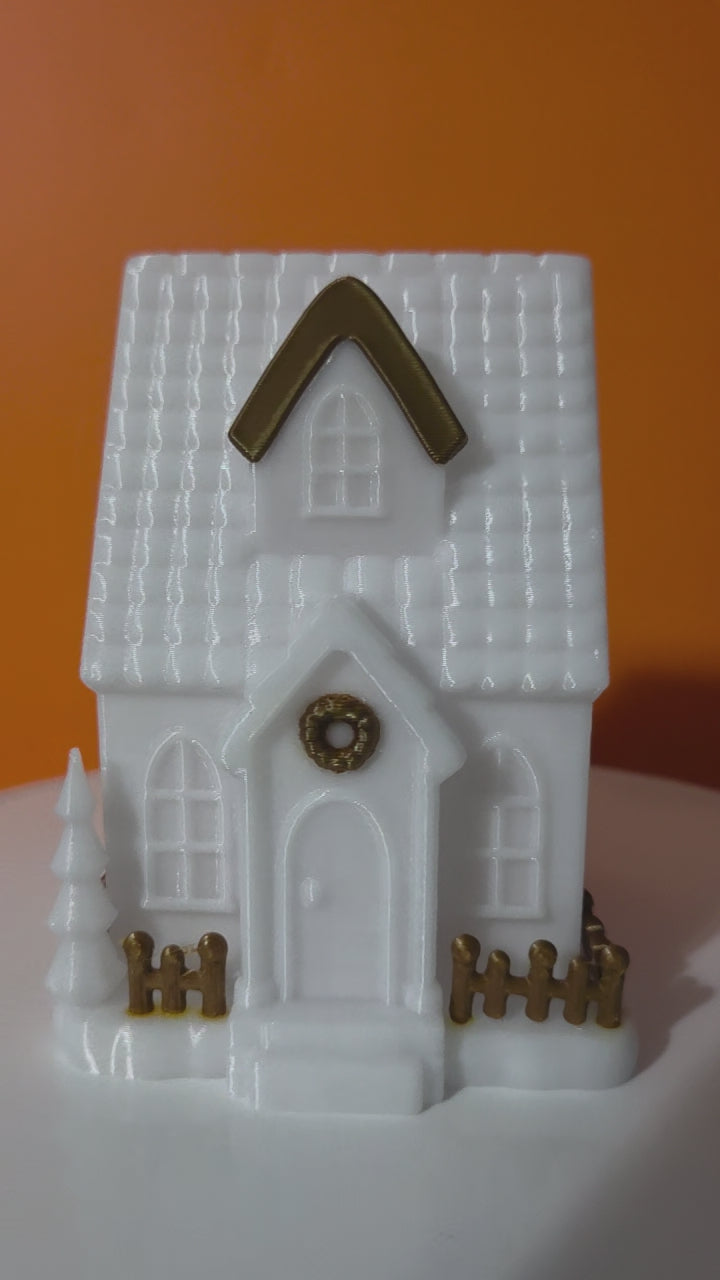 Holiday Village Lighted House 3D Printed 2 Colors