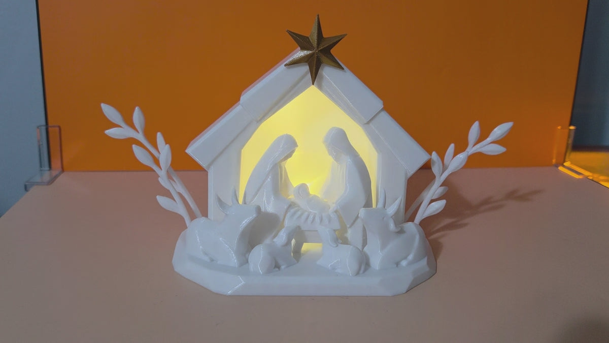Lighted Nativity Table Lamp