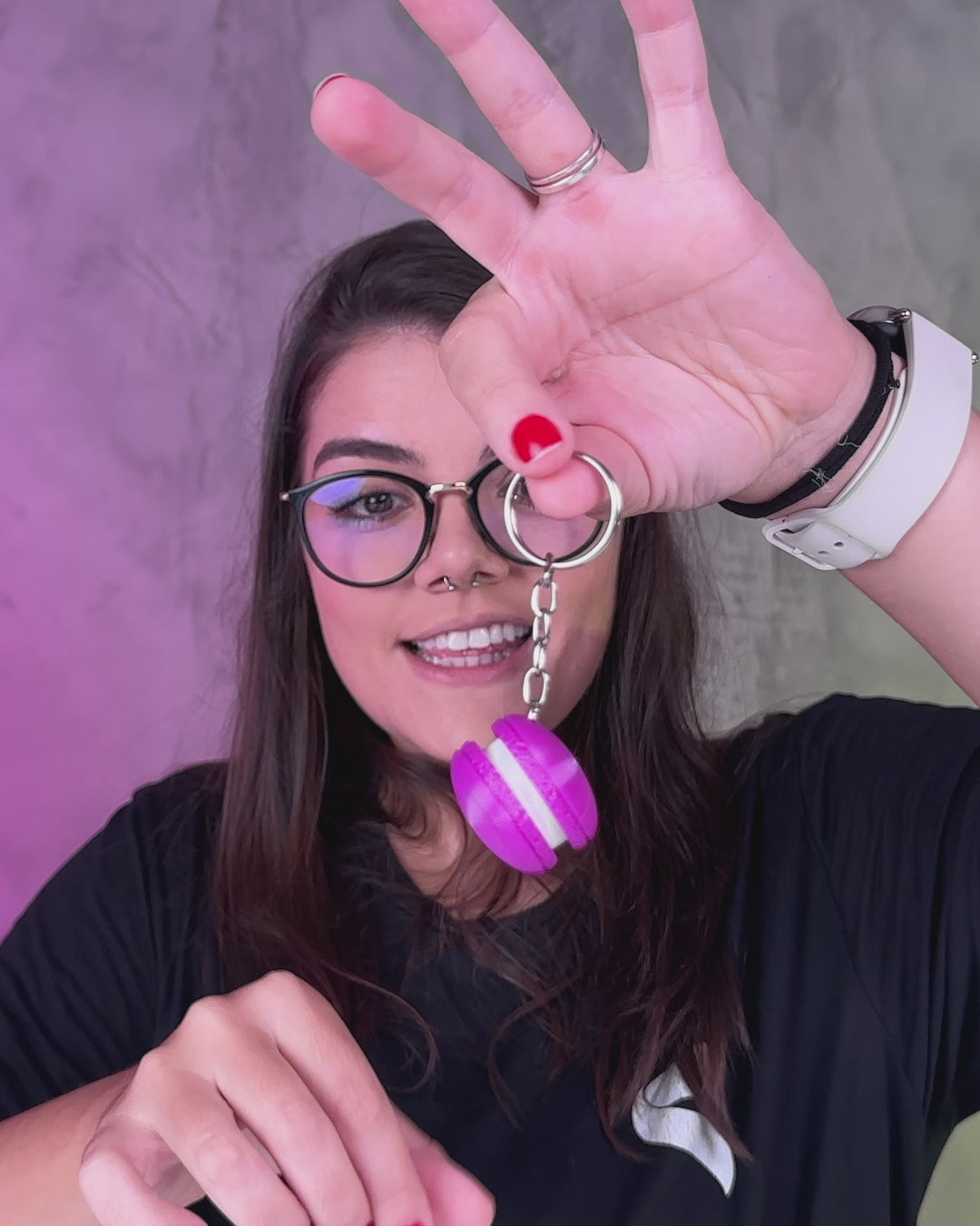 3D Printed Macaron Cliker Fidget with Keychain