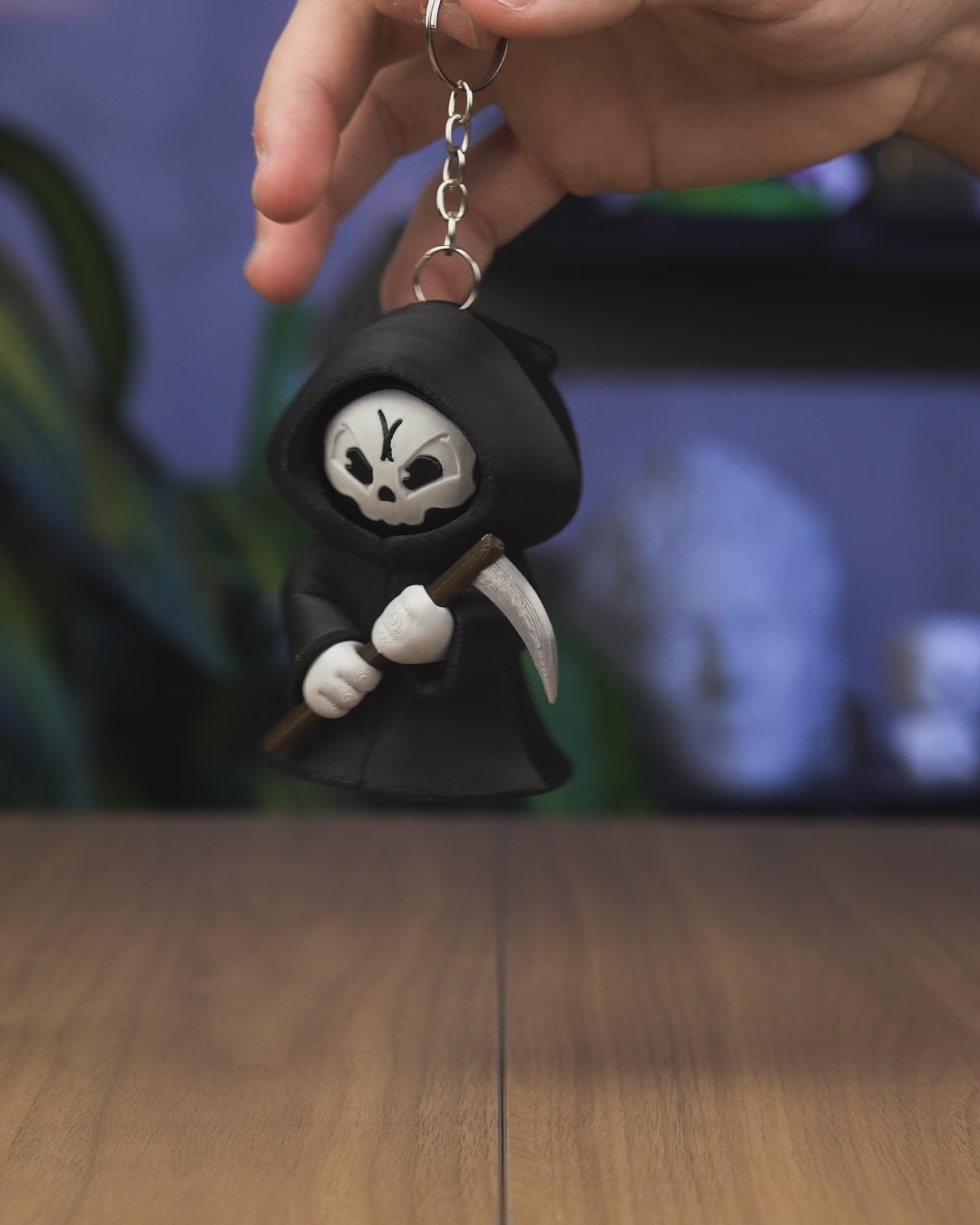 Moody Reaper 3 Faced Mood Flipper Key Chain